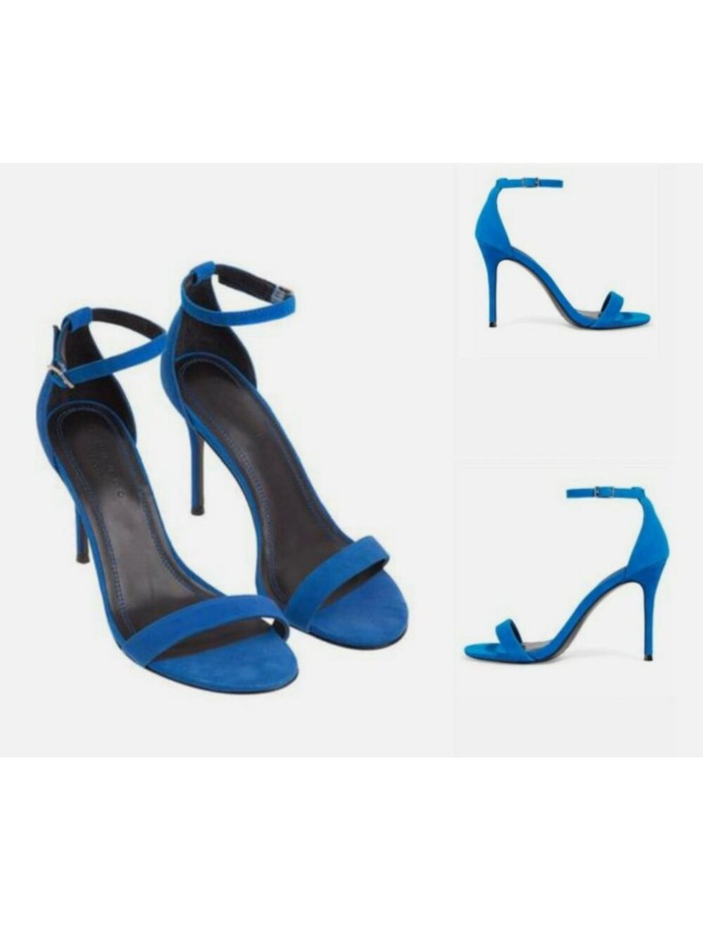 SANDRO PARIS ALINA NEON COBALT BLUE STRAPPY SANDALS SHOES $470 38 / US 7.5 7 1/2
